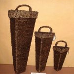 Triangle Wooden & Rope Wall Basket (Set x 3)
