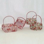 WIRE BASKET W/ORGANZA YARN FOR EASTER